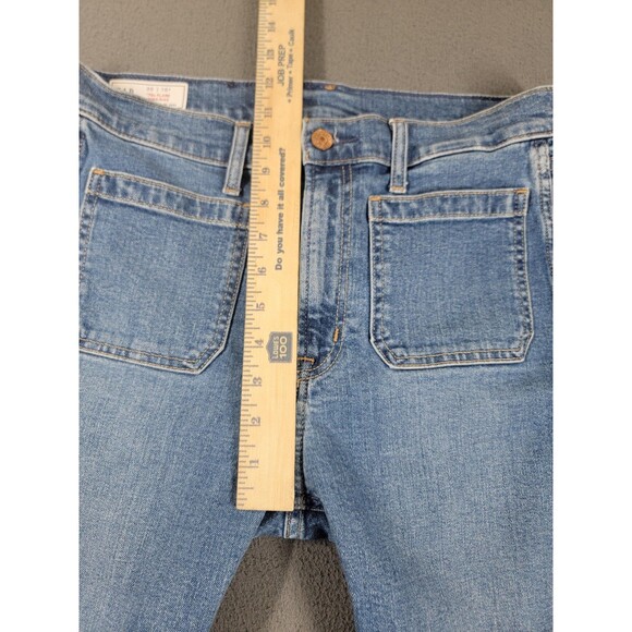 Gap Jeans Womens 10P 30 Medium Indigo 70s Flare High Rise Stretch Denim Petite - Picture 7 of 13